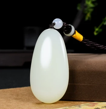 Xinjiang Hetian Mutton-Fat Grade White Jade Raw Stone Hand-Held Piece Men's Portable Play Item Jade Waist Pendant Seed Material