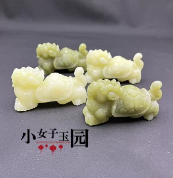 Real Jade Dragon Turtle Jade Pen Rest Paperweight Hand Play Piece Feng Shui Jade Ornament Natural Jade Tea Table New Tea Pet Decoration