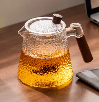 YIHUTEA Glass Teapot Home Brewing Tea-Water Separator Flower Teapot Tea Set Heat-Resistant Single Pot Office Brewing Artifact