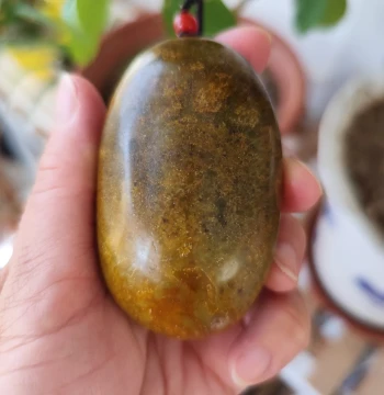 Hetian Jade Seed Material Reshaped Hand Piece, 150g, Xinjiang Natural Hetian Jade