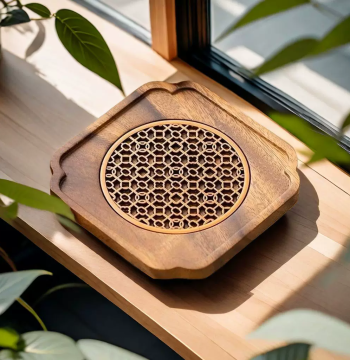 Creative Walnut Wood Dry Brewing Platform Tea Tray, Solid Wood Small Square Tray, Dry Brewing Disc, Japanese Style Tea Tray, Home Wooden Serving Tray