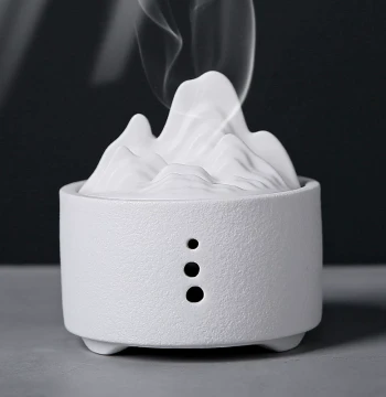 A Thousand Miles of Rivers and Mountains Incense Burner, Stick Incense Holder, Ceramic Home Tea Room Sandalwood and Agarwood Coil Incense Burner, Indoor Aromatherapy Burner Decor
