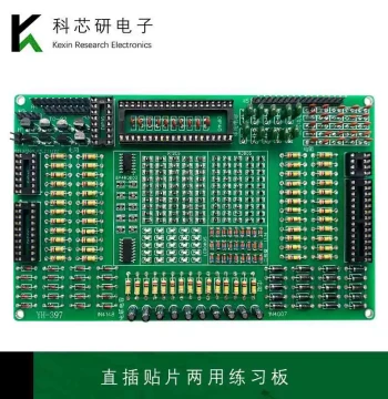 555-Piece Through-Hole and SMD Soldering Practice Board DIY Electronics Kit, FR4 Fiberglass PCB Board YH-397