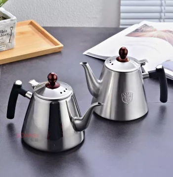 Stainless Steel Kettle, Induction Cooker Pot, Flat-Bottom Boiling Kettle, Matching Small Teapot for Tea Sets