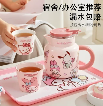 Sanrio Thermos, Small Office Water Bottle, Home Tea Brewing Kettle, Cute Mini Tea Set