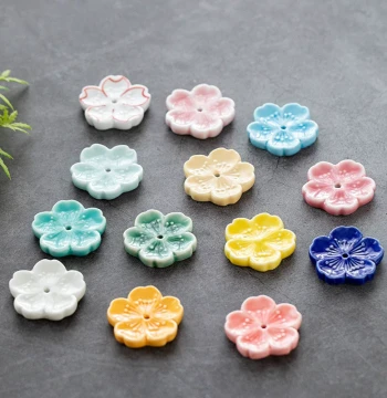 Ceramic Cherry Blossom Incense Stick Holder with Base, Creative Minimalist Indoor Incense Burner and Chopstick Rest