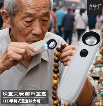 Best 40x Magnifying Glass with LED 20-Light Illumination, Portable Handheld Tool for Appraisal, Stamp Collecting, and High-End Jewelry & Jade Identification