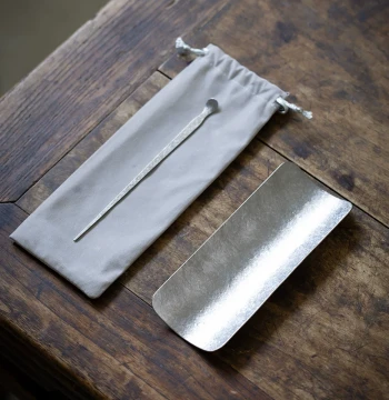 Silver Titanium Ice Flower Tea Scoop and Pick Set, Tea Taking Tool, Kung Fu Tea Accessories, Tea Awakener, Spoon, and Zero-Tea Matching Set