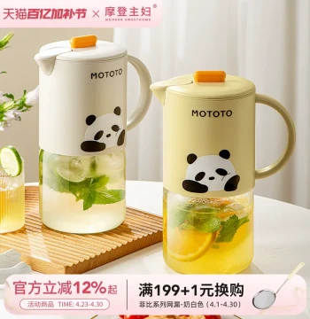 Modern Housewife mototo Glass Cold Water Pitcher - High-Temperature Resistant Water Cup and Cooler - Household Storage Cold Brew Pot and Tea Brewer