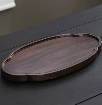 Ebony Wood Tea Tray Dry Brewing Station Premium Solid Wood Home Light Luxury New Chinese Style Small Dry Brewing Tea Tray Walnut Wood