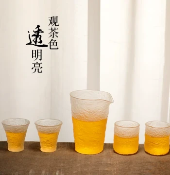 Glazed Glass Gaiwan, Fair Cup, Tea Cup, Tea Scoop Set with Strainer, Simple Complete Home Kung Fu Tea Ware Set