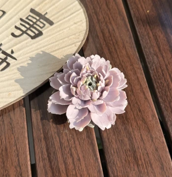 Handmade Ceramic Peony Flower Incense Holder, Indoor Aromatherogy Stove, Home Decor for Tea Ceremony and Tea Pet