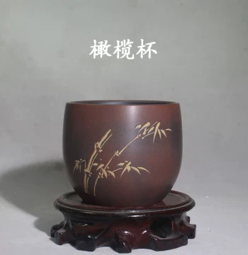 120ml Pure Handmade Guangxi Qinzhou Nixing Pottery Master Tea Cup, Olive Shape, Non-Zisha Teaware Set