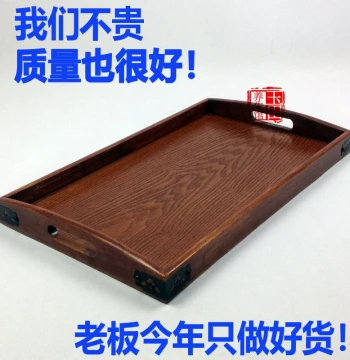 Wooden Tray, European Style Rectangular Solid Wood Plate, Large Dining Platter, Wooden Tea Serving Tray, Round or Square Tea Platter