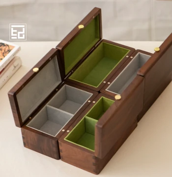 Solid Wood Jewelry Box for Bracelets and Beads