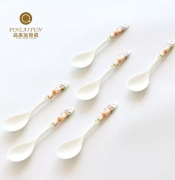 Tea Set Matching Coffee Spoon, Korean Bone China Coffee Spoon, Soup Spoon, Ceramic Small Creamer Spoon, Fruit Fork