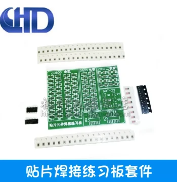 SMD Soldering Practice Board Kit for Skill Training, PCB SMD Board, Tin-Plated Circuit Board with Components