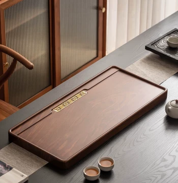 2026 New High-End Solid Wood Tea Tray, Home Electric Wood Dry Brew Small Tea Table, Office Kung Fu Tea Set with Drainage