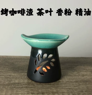Ceramic Aromatherapy Lamp Essential Oil Lamp Incense Burner Dry-Heating Vessel Incense Powder Roasting Tea Leaves Orange Peels