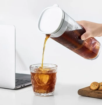 Japan ASVEL Cold Brew Pitcher - High Temp Resistant Sealed Pot with Filter for Cold Coffee, Water, and Fridge Storage
