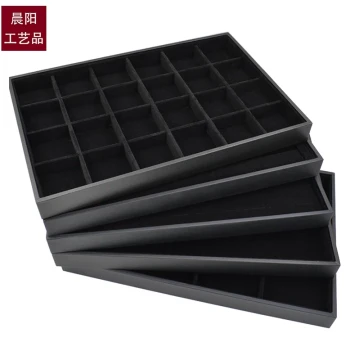 Large Black Velvet Lidless Jewelry Tray for Bracelets, Necklaces, Rings, and Earrings, Grid Display Box for Jade and Collectibles