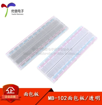 MB-102 Breadboard - Transparent Prototype Board for Circuits and Experiments, Universal Board 165×55×10mm
