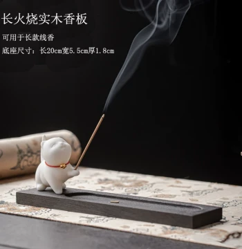 Cute Little Cat Ceramic Aromatherapy Burner Ornament, Soft and Adorable Tea Pet, Home Indoor Stick Incense Holder, Incense Plate, Sandalwood Incense Way
