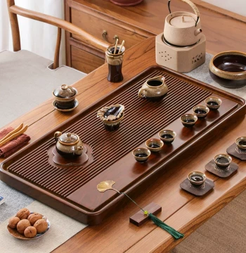 Home Solid Wood Tea Tray Minimalist New Living Room Kung Fu Tea Set Drainage Chinese Rectangular Tea Sea Brewing Table