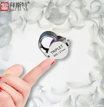 30x Folding Optical Glass Magnifier for Jewelry, Jade, Jadeite, Crystal, Diamond Ring, and Stamp Collection