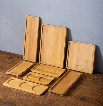 Japanese-Style Wooden Seasoning Jar & Tableware Tray - Creative Bamboo-Wood Rectangular Cake & Solid Wood Tea Platter for Home