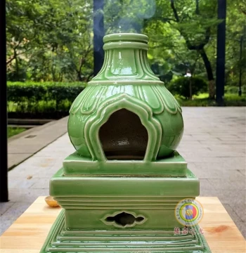 1300°C High-Fired Extra-Large Windowed Vajra Tibetan Smoke Offering Furnace, Ceramic Weisang Stove, Food Offering Stove, Buddha Incense Burner