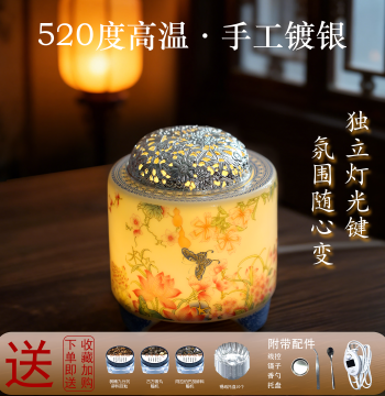Night Light 520°C High-Temperature Ceramic Electric Incense Burner, Plug-In Agarwood Electric Censer with Timer Function