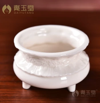 Daiyutang Ceramic Incense Burner for Home Indoor Worship, Stick Incense Holder, Small Censer for Indoor and Outdoor Buddhist Supplies