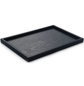 Japanese Style Black Wooden Tray Rectangular Solid Wood Plate Dinner Plate Serving Tray Tea Tray Cup Tray Retro Restaurant