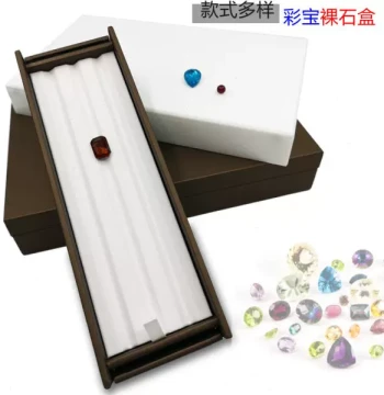 Premium Colored Gemstone Loose Stone Jewelry Box - Custom Display Tray and Counter Showcase for Jade Ring Faces and Storage