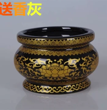 Buddhist Supplies Ceramic Ancestral Worship and Grave Incense Burner Antique-Style Buddha Offering Sandalwood Incense Holder Without Inscriptions