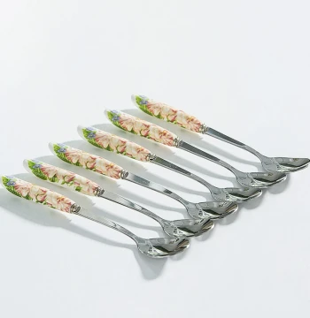 Tea Set Accessory Stainless Steel Coffee Spoon, Korean Style Bone China Coffee Spoon, Ceramic Small Creamer Spoon