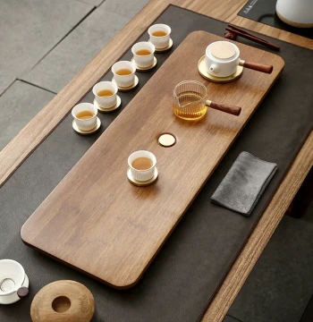 Wu Tu Japanese Style Dry Brew Table Minimalist Light Luxury Tea Set Solid Wood Tea Tray Home Drainage Tea Table Rectangular Tea Sea