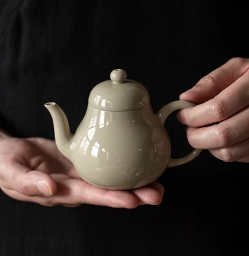 Chinese Style Handmade Wood Ash Glazed Teapot, Vintage Single Pot, Small Ceramic Home Kung Fu Tea Set, Customizable