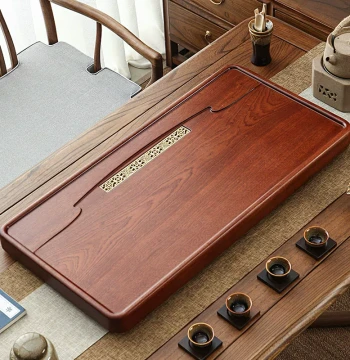 Solid Wood Tea Tray, Single-Piece Rosewood, New Chinese Style Kung Fu Tea Set, Minimalist Home Single-Layer Light Luxury Modern Rosewood Tea Table