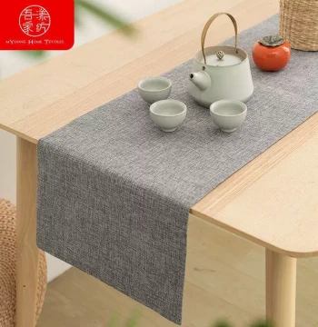 Linen Table Runner Solid Color Tea Mat Bed End Runner TV/Fridge Cover Cloth - Dining Table Decorative Cloth Tea Table Cloth (Sizes Available)