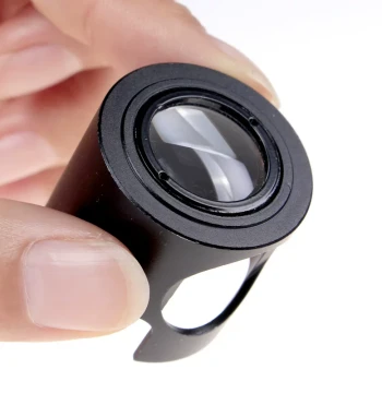 Cylindrical 10x Magnifier with Eye Shield, Optical Glass Handheld Portable Tool for Stamp, Antique, Jewelry, and Jade Appraisal