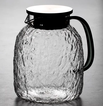 Heat-Resistant Glass Refrigerator Cold Water Pitcher, Household Boiled Water Cooler with Large Capacity, High-Temperature Tea Pot and Cup Set