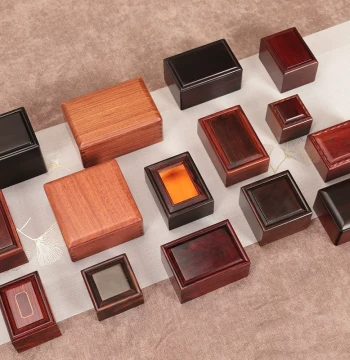 Rosewood Antique Jewelry Box, Nut Carving Collection Case, Jade and Gemstone Packaging, Small Solid Wood Ornament Storage Box