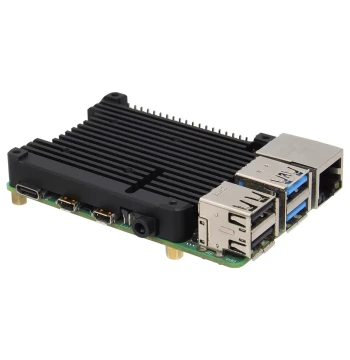 Raspberry Pi 4B Aluminum Alloy Heatsink Case with Cooling Fan and Copper Standoffs Included