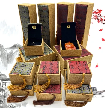 Jewelry and Jade Ornament Storage Box, Vintage Tassel Necklace and Bracelet Case, Jade Pendant and Walnut Handpiece Box