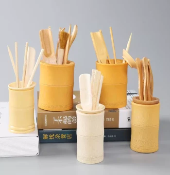 Bamboo Tea Ceremony Six Gentlemen Set, Tea Table Accessories, Tea Tongs and Spoons, Factory Direct with Custom LOGO