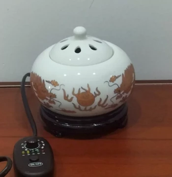 Electronic Aromatherapy Furnace Ceramic Timer Adjustable Temperature Sandalwood Burner Home Plug-in Incense Powder Block Essential Oil Dedicated Incense Burner