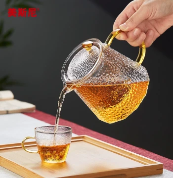Meisini Glass Tea Pot Thickened High-Temperature Resistant Home Tea Kettle Small Flower Tea Brewing Set 2026 New Model