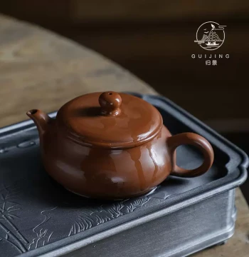 Guijing | Ming Lu | Chaozhou Hand-Pulled Teapot – Fully Handmade Zisha Zhuni Pot, Thin-Walled Wide-Mouth Raw Ore Brewing Vessel